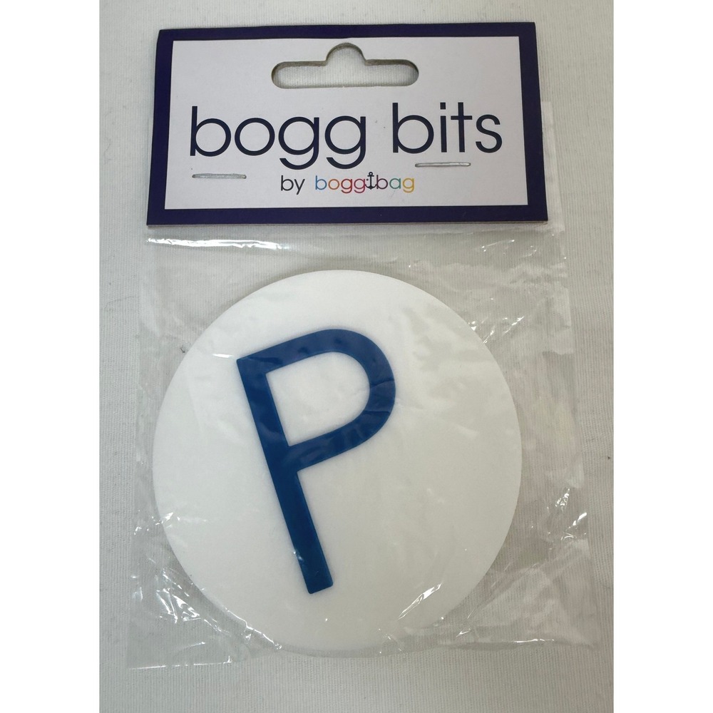 Bogg Bag Bogg Bits Letter P Charm White Blue Personalized Tote Accessory New